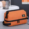Neceser de viaje para hombre de negocios con diseño de compartimento de doble capa, organizador de gran capacidad para cosméticos y artículos de tocador