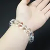 Pulseira de Cristal Branco com 22 Contas Redondas de 8mm, Nova Joia Artesanal de Contas Estilo Chinês, Pulseira de Cristal Unissex