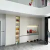 Gabinete de Entrada Hecho a Medida, Zapatero de Acero Inoxidable 304 de Alta Gama y Lujo, Gabinete Blanco de Entrada de Altura Completa