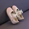 Zapatos de Princesa para Niña Nueva Colección Primavera/Otoño 2026 Zapatos Pequeños de Piel Dulces con Lazo Zapatos de una Sola Pieza con Adorno de Encaje para Niña