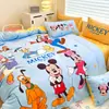 Judy Mickey Tamanho Grande Espessado Leite Fleece Conjunto de Quatro Peças Infantil Princesa Coral Fleece Capa de Edredom Lençol de Cama Conjunto de Três Peças Roupa de Cama