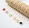 Collar con colgante de hierba de la suerte con carcasa de circonita para mujer, lujo, chapado en oro de 18 quilates, acrílico, venta caliente transfronteriza para mujer, lote