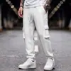 Comercio exterior transfronterizo estilo nuevo europeo y americano deportivo casual corte holgado color liso multicolor jacquard cordón pierna cónica pantalones cargo para hombre