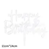 Decoración Acrílica Grande para Pastel Transfronteriza con Texto en Inglés Feliz Cumpleaños Inserto para Pastel Suministros para Fiestas Fabricante