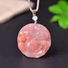 Flor de Melocotón Natural Donut Relleno Manzana Nube Auspiciosa Candado Colgante de Jade Anillo de Paz Colgante Suministro en Vivo Suministro de Comercio Exterior