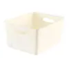 Caixas plásticas de armazenamento, caixas organizadoras para despensa com alças e cestos de armazenamento perfeitos para a cozinha, banheiro, escritório em casa, armários e prateleiras