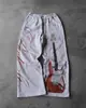 Conjunto de Cuello Redondo Versátil Casual Suelto Lindo Estampado de Dibujos Animados Lavado Desgastado Estilo Japonés Transfronterizo Europeo y Americano