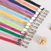 Hebilla de Telecomunicaciones de Cuentas Planas de 1.5 cm Cordón de Poliéster de Doble Línea Cordón de Picking con Cuentas Metálicas Planas Cuerda de Marca de Fábrica