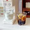 Japonés y Coreano Ins Blogger Alfabeto Francés Impreso Vidrio Taza Doméstica para Desayuno Taza de Té con Leche Taza de Café vlog Fotografía