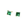 Brincos de tarraxa de diamante com cravação de quatro garras em prata de lei S925 para mulheres, pequenos, requintados, simples, nicho, alta qualidade, luxo leve, joia de orelha Esmeralda