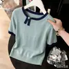 Suéter de Tricô Assimétrico de Design Lurex Color Block Outono/Inverno 2026 Nicho Feminino
