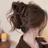 Pinza para el pelo triangular con estampado de leopardo y etiqueta dorada para mujer 2025 Nuevo Pinza de tiburón grande Accesorio para el pelo Pinza para volumen del cabello de alta gama