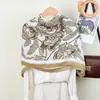 Lenço de Seda Floral Preguiçoso Estilo Francês, Luxo Leve Retrô, Sensação de Alto Padrão, Roupa Externa Respirável de Algodão e Linho, Lenço Longo de Algodão e Linho Atacado