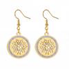 Directo de fábrica transfronterizo Joyería de árbol para mujer aretes colgantes accesorios de acero inoxidable redondos huecos nuevos aretes para mujer
