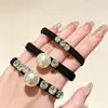 Elástico Elegante Francés con Perlas de Adorno Alta Elasticidad Banda de Goma Antideslizante Accesorio Diario para Coleta Estudiantil Stock de Fábrica