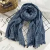 Cachecol de algodão jacquard xadrez vintage estilo ins feminino estilo Mori barba curta lenço proteção solar xale atacado