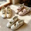 Bailarinas de tira cruzada para mujer, punta fina, estilo Mary Jane plano, punta redonda, suela blanda, casual, versátil para primavera y otoño