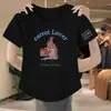 Roupa de Maternidade Plus Size Branca Manga Curta Algodão Regular Ombro Normal para Mulheres 2024 Novo Top Pequeno Doce Picante Top Pequeno Verão