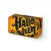 Bolsa de Maquillaje con Estampado de Gato Negro Calabaza Murciélago de Halloween Bolso de Almacenamiento con Cremallera Beige Retro Estuche para Bolígrafos de Estudiante