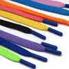 Atacado do Fabricante Cadarços Planos Espessos em Poliéster Colorido Adequados para Tênis Brancos, Sapatos de Lona, Calçados Esportivos e Roupas