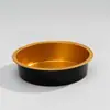 Lonchera Redonda de Papel de Aluminio Dorado, Empaque Desechable Espesado de Grado Alimenticio para Llevar, Caja Sellada de Papel de Aluminio, Venta al por Mayor Comercial