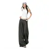 Pantalones de traje casual de pierna ancha, sueltos, adelgazantes, versátiles para mujer, nuevo diseño de verano 2026, soporta dropshipping