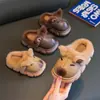 Pantuflas de algodón para niños con diseño de capibara, estilo invierno, para niños, material EVA, para uso en interiores, parte superior tipo piel, impermeables, para niños de tamaño mediano y grande, niños pequeños y bebés