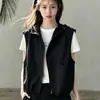 Chaleco Chaqueta con Capucha y Cremallera Estilo Coreano Casual para Mujer Otoño 2026 Nuevo Sin Mangas Chaleco de Trabajo Chaleco Camiseta Sin Mangas Tendencia
