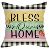 Fundas de Almohada de Venta Caliente Transfronteriza para Primavera y Verano, Decoración de Sofá con Mariposas Florales, Fundas de Almohada de Lino Venta Directa de Fábrica
