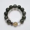 [Ropa de Calle Teñida con Tinta] Pulsera de Cristal Fantasma Verde Natural para Mujer Más Fácil de Combinar Pulsera de Cristal para Cabello Platino Venta al Por Mayor