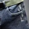 Jeans Elásticos Estilo Otoño e Invierno para Hombre Estilo Coreano Moderno Juventud Corte Delgado Pierna Pequeña Favorecedor Pueblo de Xintang Guangzhou Pantalones Largos Versátiles