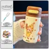 Taza Térmica de Cerámica Gente de las Estrellas Capacidad Pequeña Taza con Popote Compacta Portátil Mini Taza de Bolsillo Regalo Lindo