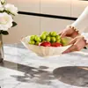 Novo Tigela de Frutas Branca Creme de Alto Valor para Sala de Estar Uso Doméstico Tigela de Frutas Mesa de Centro Tigela para Frutas Secas Conjunto de Pratos para Petiscos