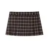 Roupas de comércio exterior femininas 2026 Moda Europeia e Americana Casual Solta Jaqueta Xadrez com Zíper + Conjunto de Saia e Calça para Mulheres E26472/73