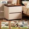 Mesita de noche estilo vintage para dormitorio del hogar, pequeño gabinete de almacenamiento color crema, nuevo modelo 2026, mesita de noche de almacenamiento de madera maciza