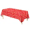 Amazon Cross Border Toalha de Mesa Floco de Neve Vermelho Branco Plástico Descartável Decoração de Festa de Natal Interna Externa Suprimentos