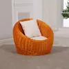 Cadeira de vime para preguiçoso, cadeira casual, hotel, pousada, cadeira de rattan, salgueiro natural, tecida à mão, para uma pessoa, tipo para apartamento pequeno