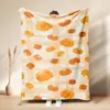 Manta Polar de Franela con Estampado de Calabaza Hoja de Arce Acción de Gracias Otoñal Festival de la Cosecha Calabaza de Dibujos Animados Manta para Siesta Personalizada