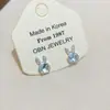 Pendientes de Zirconia de Conejito para Mujer, Lujo Accesible Diseño de Nicho Pendientes de Gama Alta Nuevos Pendientes de Moda 2025