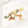 Colgante de Acero Inoxidable con Goteo de Aceite en Forma de Corazón y Cruz Dorado DIY Gama Alta Nicho Accesorios para Collares y Pendientes de 18K Transfronterizo
