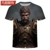 Camiseta Nueva de Verano Black Myth Wukong Impresión 3D Manga Corta Moda Guapo Fresco Hombres y Mujeres