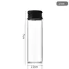 Tapa Negra de Aluminio con Rosca de 22 mm para Botella de Vidrio para Cápsulas de Azafrán y Cordyceps, Botella de Vidrio de Muestra para Reactivos
