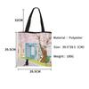 Bolsa de Tela de Gato de Dibujos Animados, Bolso de Hombro Grande de Poliéster Estampado para Mujer, Bolsa de Compras de Doble Capa para Salidas, Bolso Cruzado Versátil