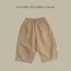 Pantalones largos casuales de retazos para bebés y niños pequeños, pantalones cargo elásticos para niños pequeños, pantalones rectos versátiles y elegantes de estilo coreano para niñas pequeñas