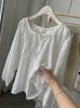 Camisa Coreana Retro Tridimensional Bordada Jacquard Delgada Protección Solar para Mujer, Diseño de Verano, Top de Cuello Redondo de Alta Resistencia para Cubrir la Carne