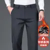 Pantalones Casuales Gruesos para Hombre Transfronterizos, Pantalones de Vestir Gruesos y Elásticos Estilo Papá, Pantalones de Vestir para Hombres de Mediana Edad y Mayores, Pantalones de Vestir para Hombre de Otoño e Invierno