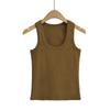 Chaleco de moda diaria para mujer, estilo americano, de ala ancha, en forma de I, básico, sencillo, ajustado, con cuello en U, sin mangas, con tirantes