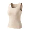 Ropa interior térmica para mujer hecha de lana merina, cachemir, seda, con forro polar añadido, prenda interior engrosada, camisola, chaleco de nuevo estilo, top de capa base sin costuras de invierno