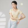 Roupas de Dança Moderna Novo Estilo Puro Lustre Manga Curta Curva Decote U Camiseta Tops Femininos Pequenos Roupas de Dança Clássica