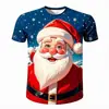 Exclusivas Transfronterizas Camisetas de Verano de Manga Corta con Impresión 3D Europea y Americana Noche de Navidad Navidad Camisetas Casuales Holgadas para Hombre y Mujer